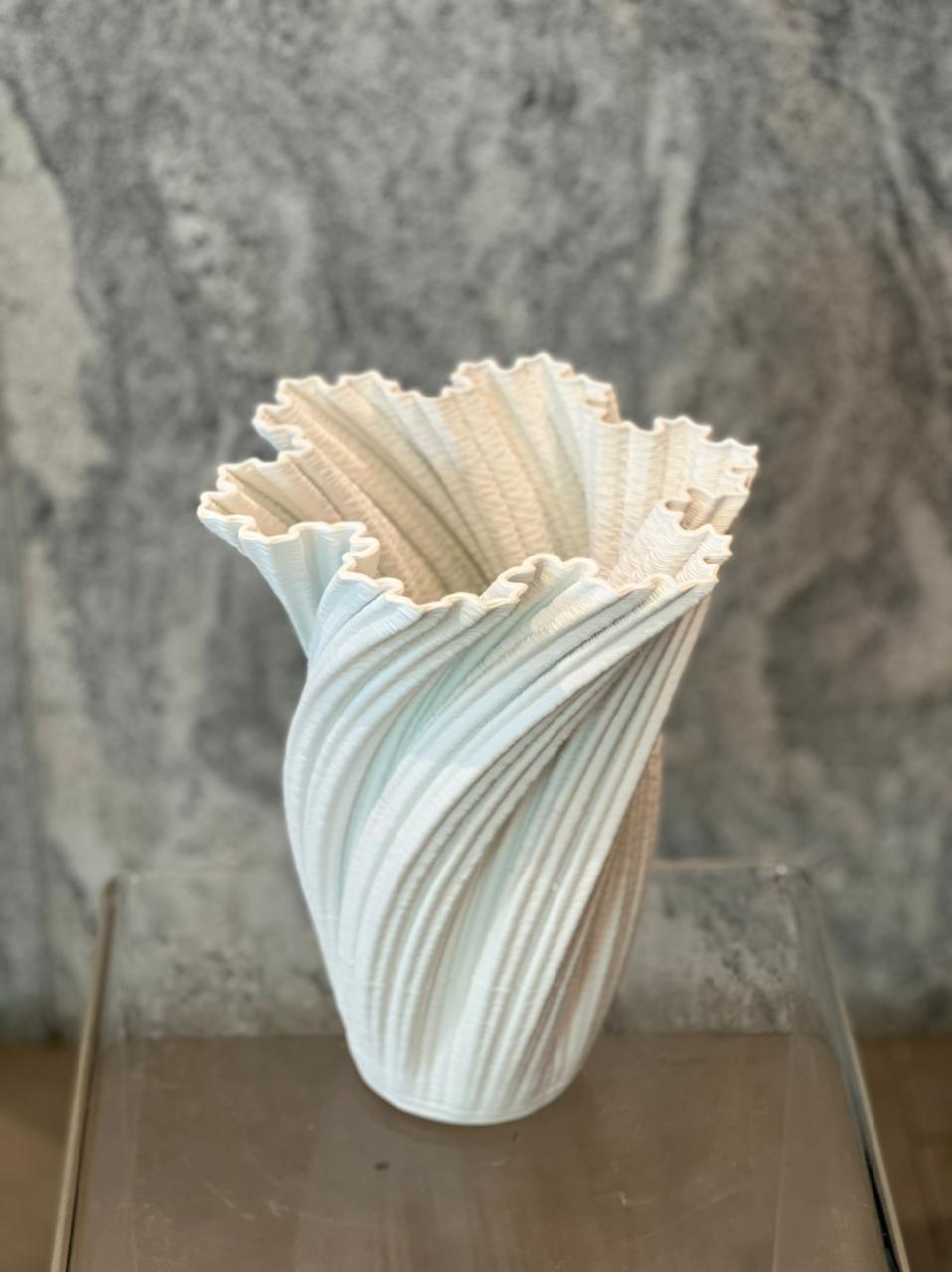 Twisted White Vase