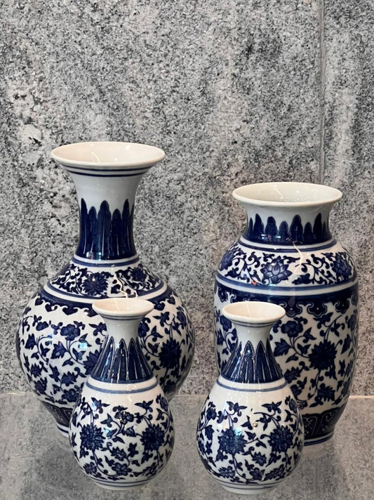 Oriental Blue Vases - 3 sizes options